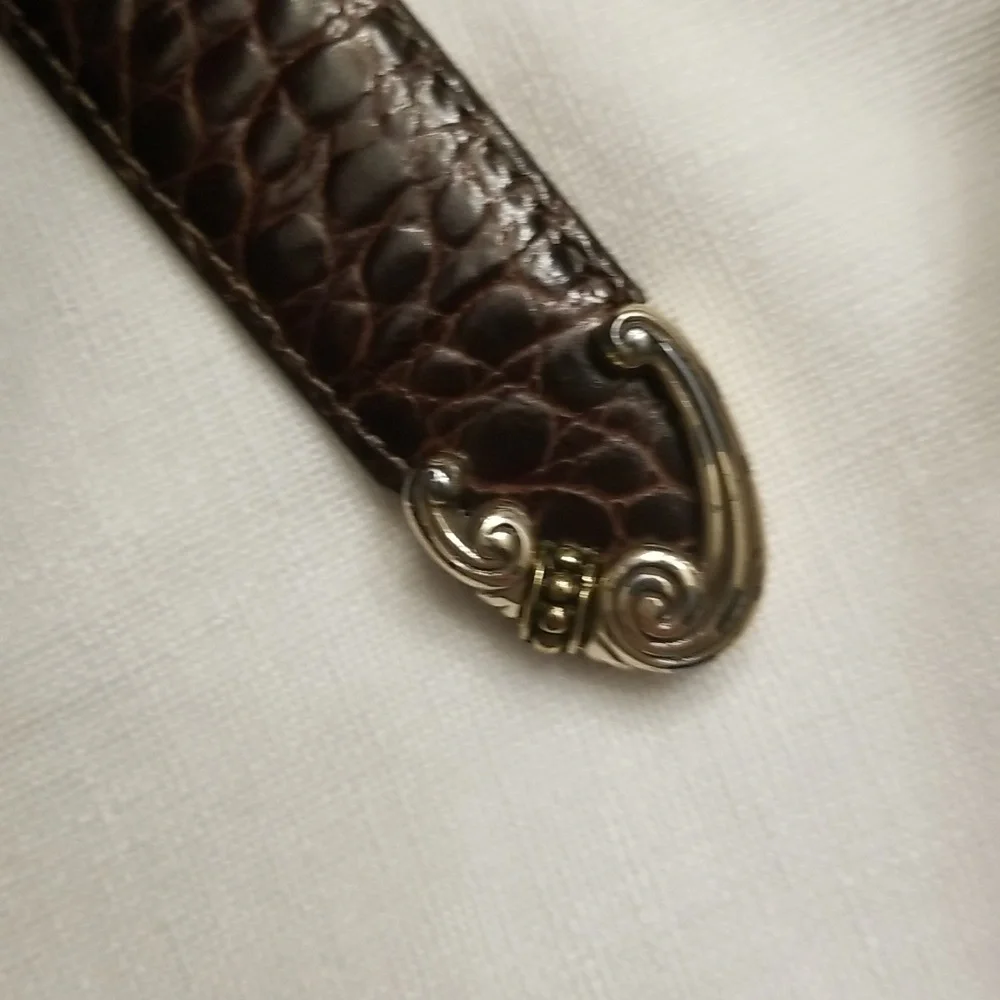 Brighton Mini Crossbody Wallet and NWOT Brown Leather Belt, ML, $55